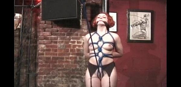  Weird redhead Jayne gets tied and ass
